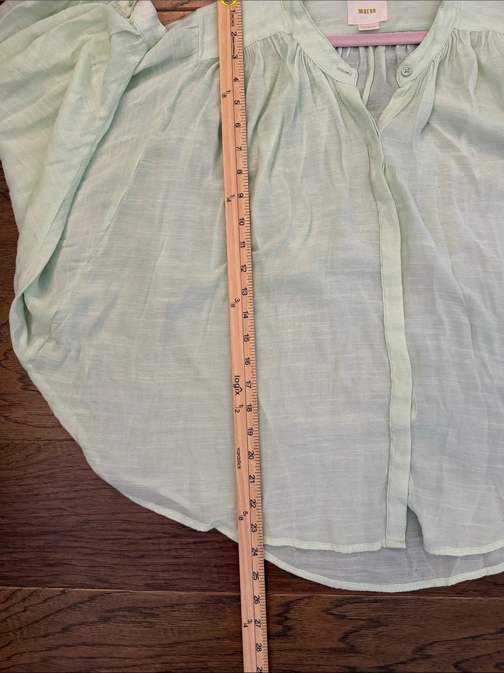 Maeve by Anthropologie Bryanna Dolman Oversized Gauze Blouse Light Lime Green L - Picture 7 of 9